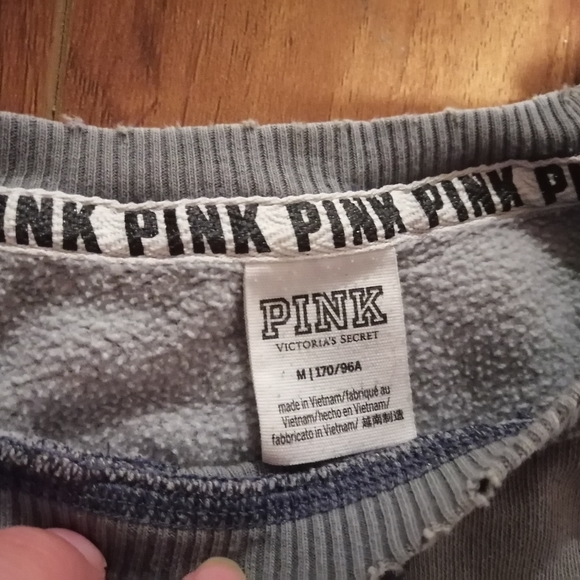 Distressed Pink Victoria Secret sweatshirt - Picture 2 of 4